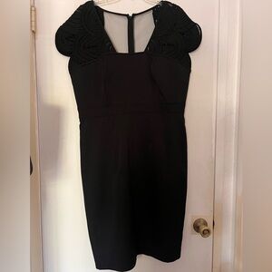 Adrianna Papell Black Dress with Ruffle Sleeves
